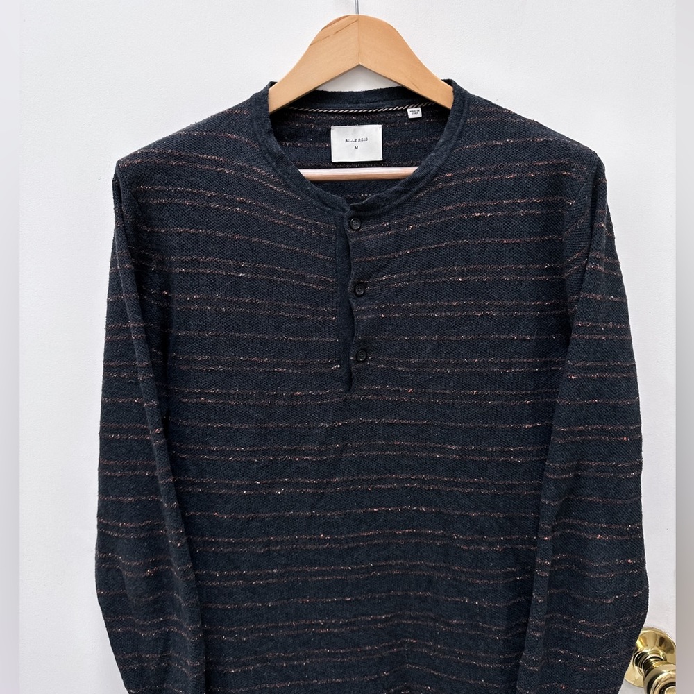 BILLY REID Striped Henley Shirt